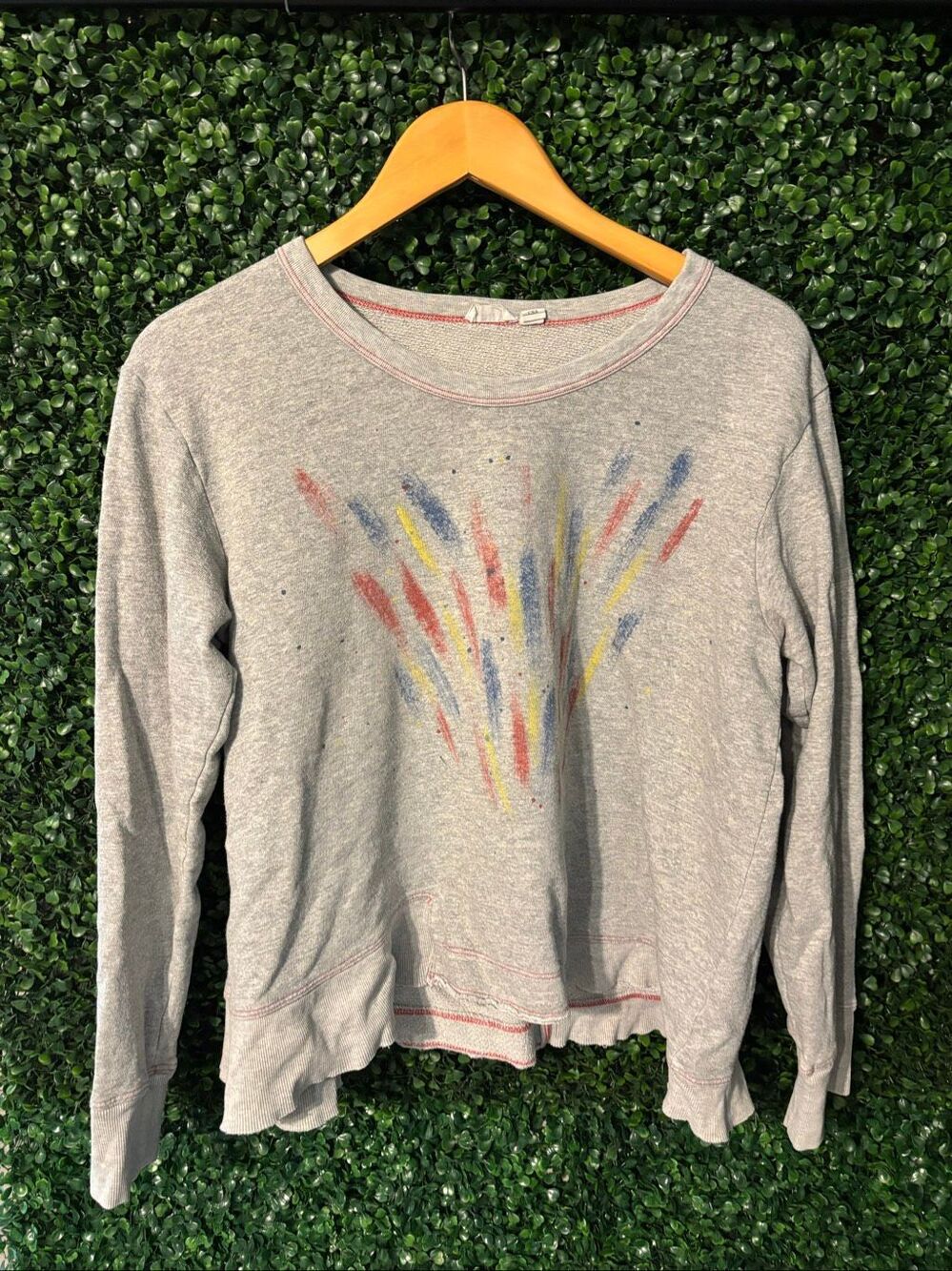 Wilt Grey Heather Long Sleeve French Terry Sweatshirt Sz Medium
